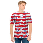 Fourth of July USA Star Pattern Print Men's T-Shirt