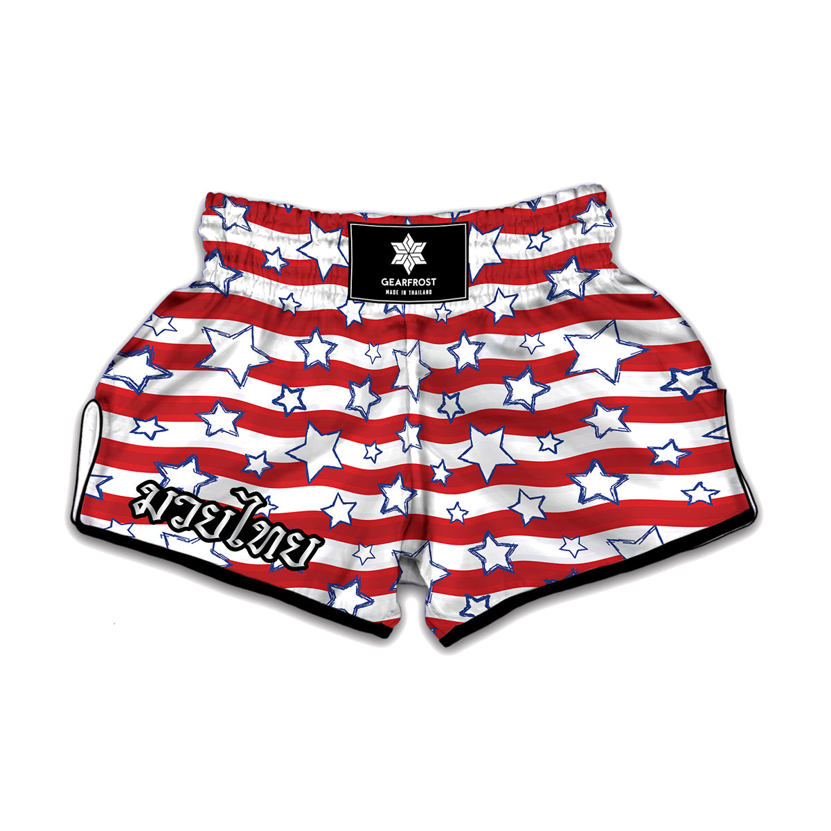 Fourth of July USA Star Pattern Print Muay Thai Boxing Shorts