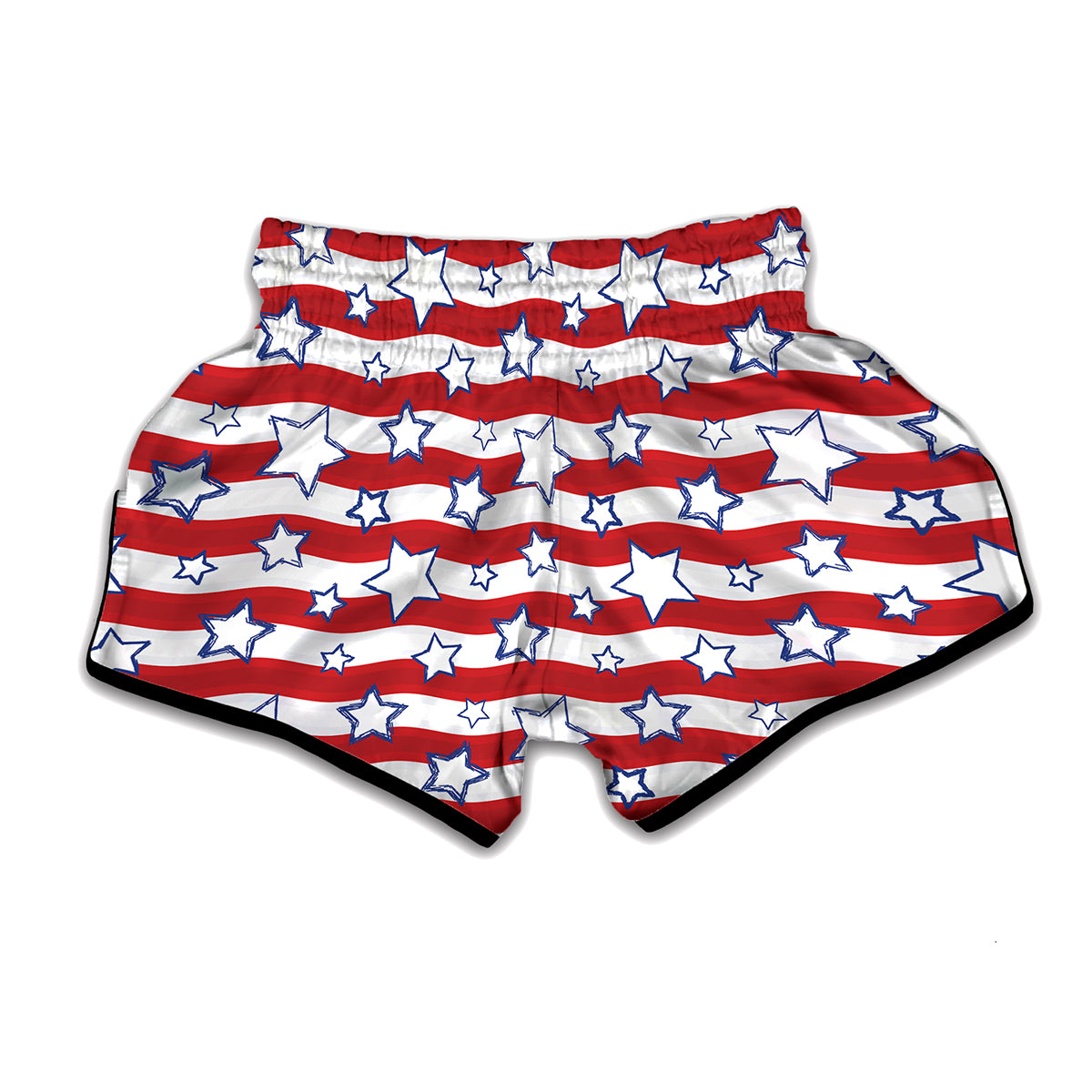Fourth of July USA Star Pattern Print Muay Thai Boxing Shorts
