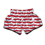 Fourth of July USA Star Pattern Print Muay Thai Boxing Shorts