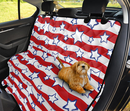 Fourth of July USA Star Pattern Print Pet Car Back Seat Cover