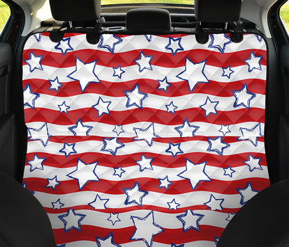 Fourth of July USA Star Pattern Print Pet Car Back Seat Cover