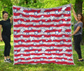 Fourth of July USA Star Pattern Print Quilt