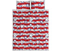 Fourth of July USA Star Pattern Print Quilt Bed Set
