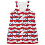 Fourth of July USA Star Pattern Print Women's Racerback Tank Top