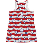 Fourth of July USA Star Pattern Print Women's Racerback Tank Top