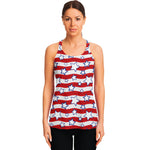 Fourth of July USA Star Pattern Print Women's Racerback Tank Top