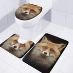 Fox Portrait Print 3 Piece Bath Mat Set