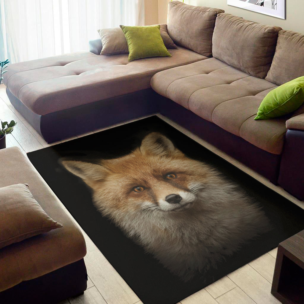 Fox Portrait Print Area Rug