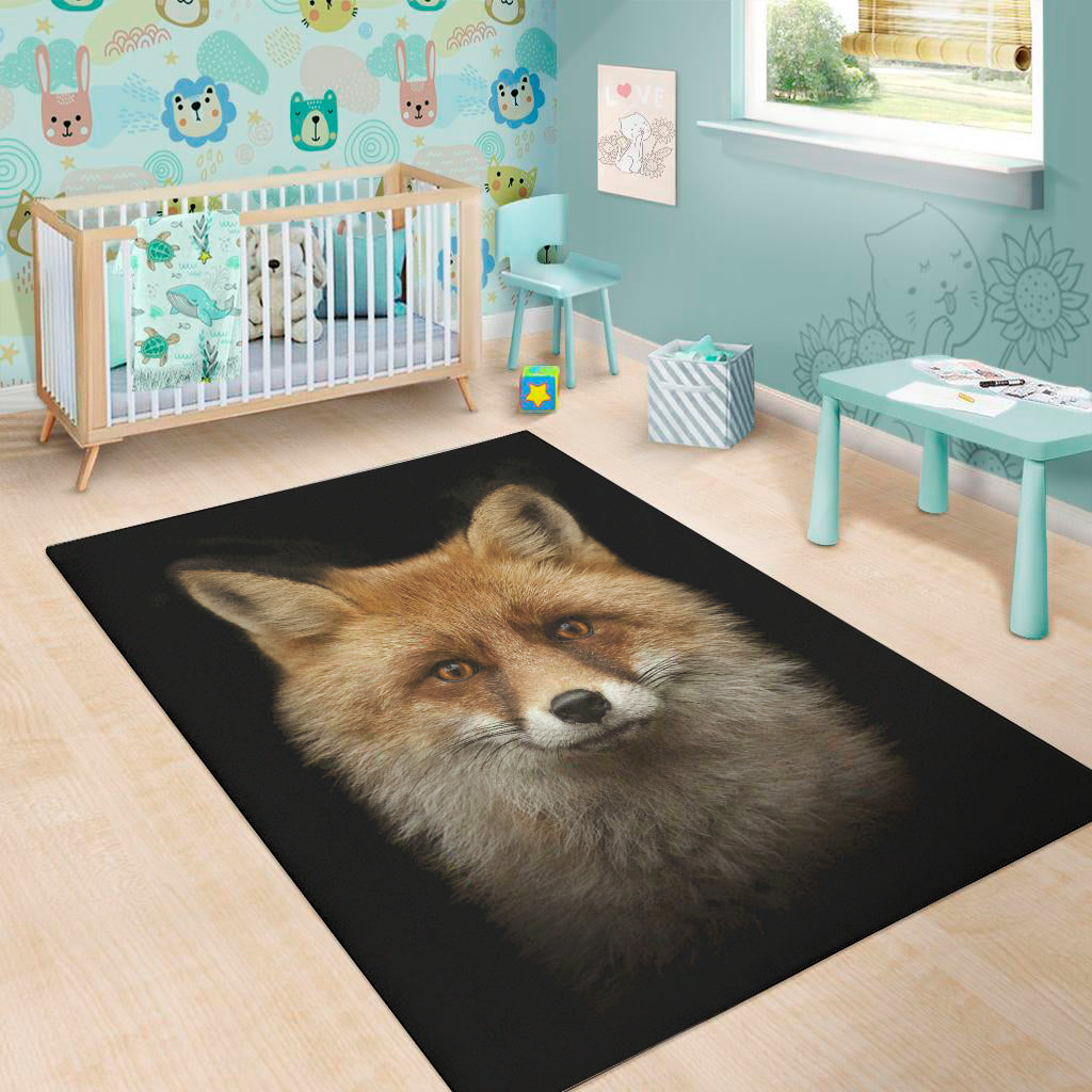 Fox Portrait Print Area Rug