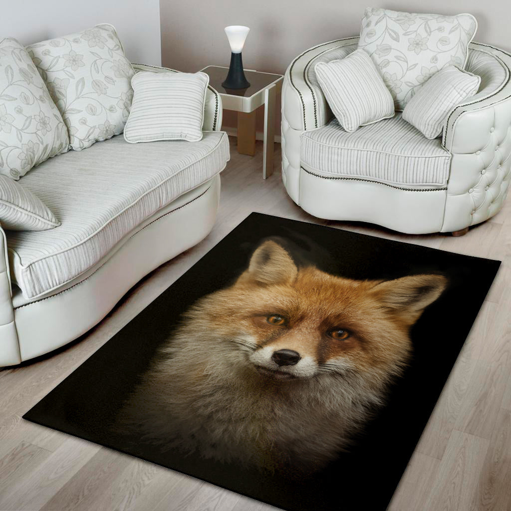 Fox Portrait Print Area Rug