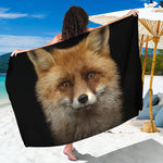 Fox Portrait Print Beach Sarong Wrap