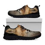 Fox Portrait Print Black Sneakers