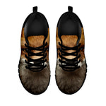 Fox Portrait Print Black Sneakers