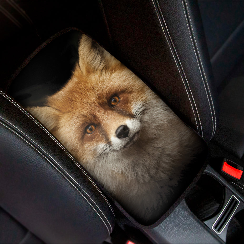 Fox Portrait Print Car Center Console Cover