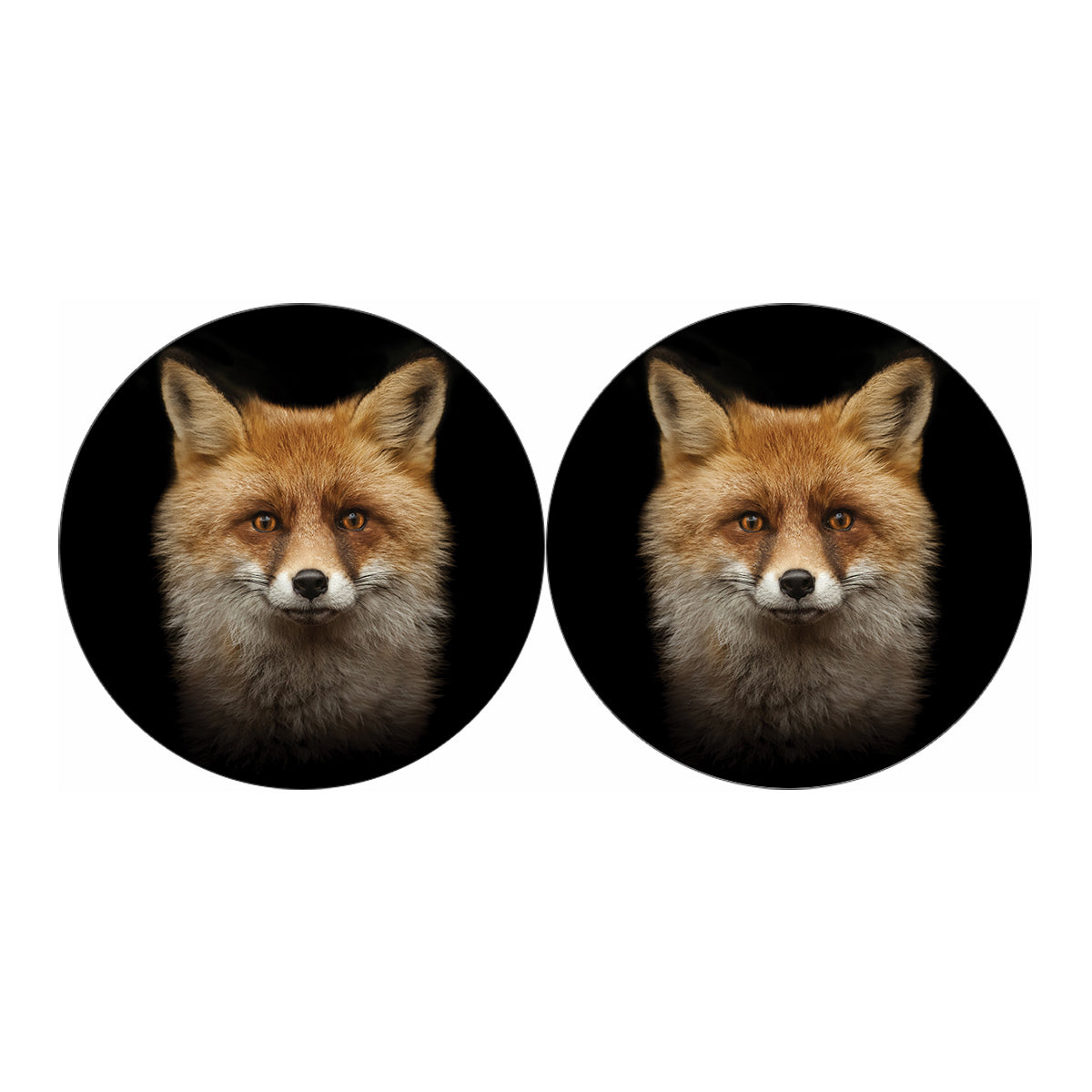 Fox Portrait Print Car Coasters