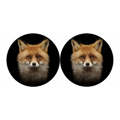 Fox Portrait Print Car Coasters