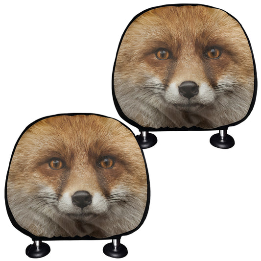 Fox Portrait Print Car Headrest Covers