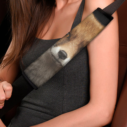 Fox Portrait Print Car Seat Belt Covers