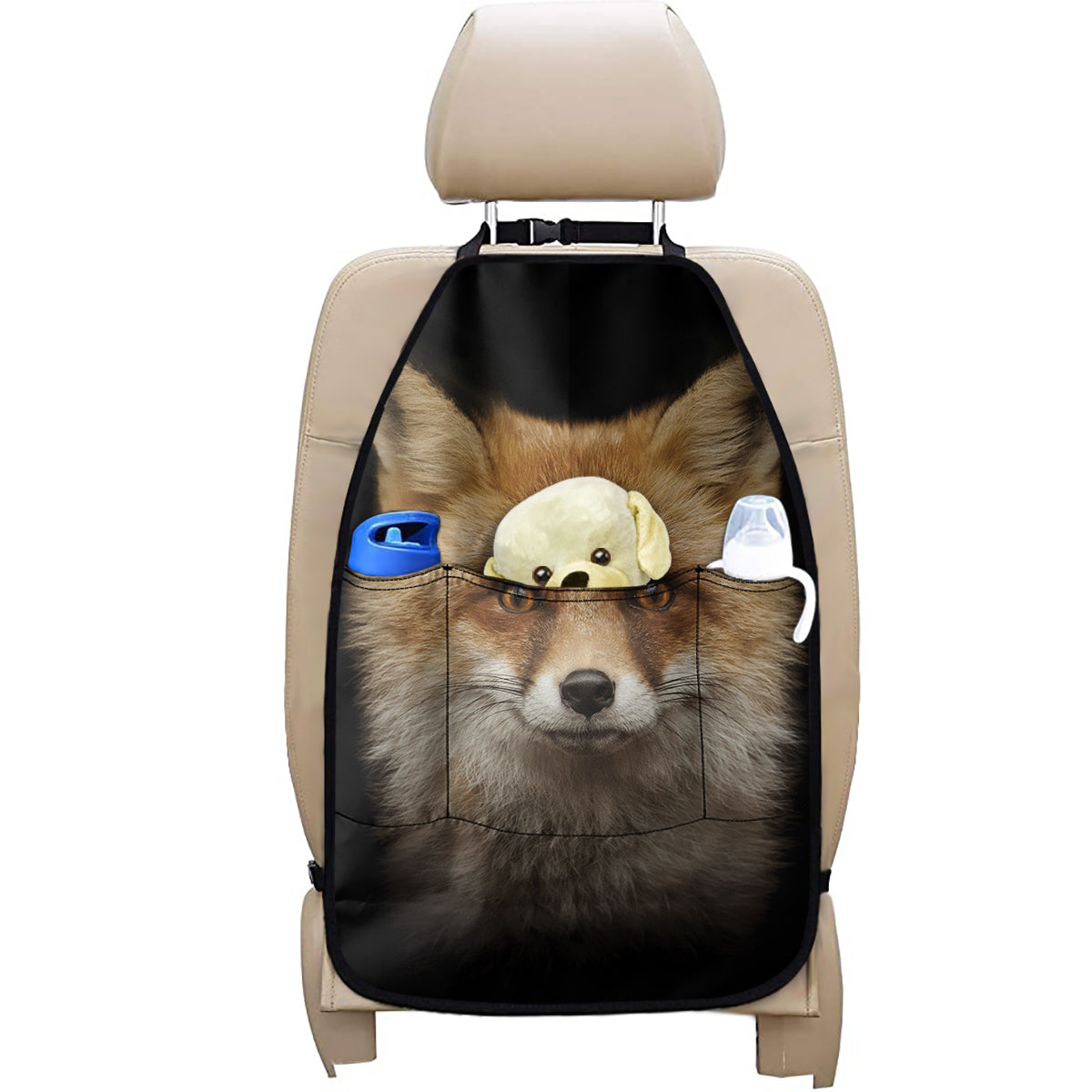 Fox Portrait Print Car Seat Organizers