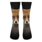 Fox Portrait Print Crew Socks