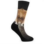 Fox Portrait Print Crew Socks