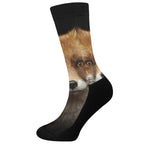 Fox Portrait Print Crew Socks