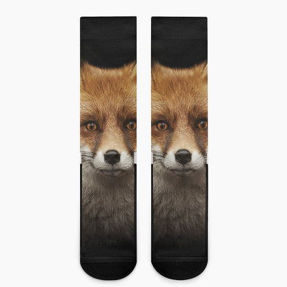 Fox Portrait Print Crew Socks