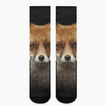 Fox Portrait Print Crew Socks