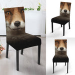 Fox Portrait Print Dining Chair Slipcover