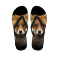 Fox Portrait Print Flip Flops
