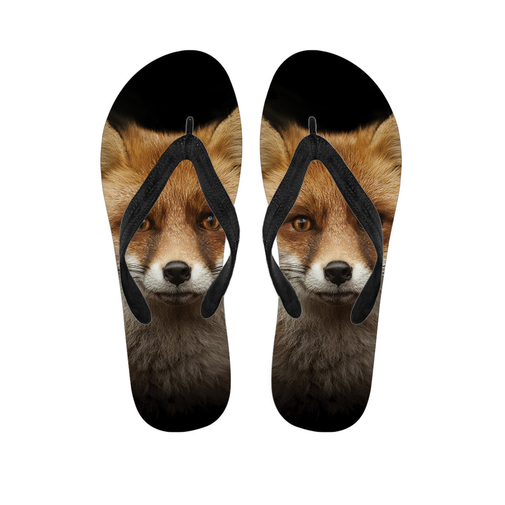 Fox Portrait Print Flip Flops