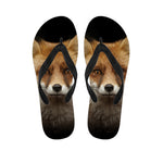 Fox Portrait Print Flip Flops