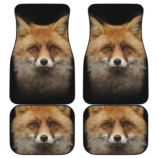 Fox Portrait Print Front and Back Car Floor Mats