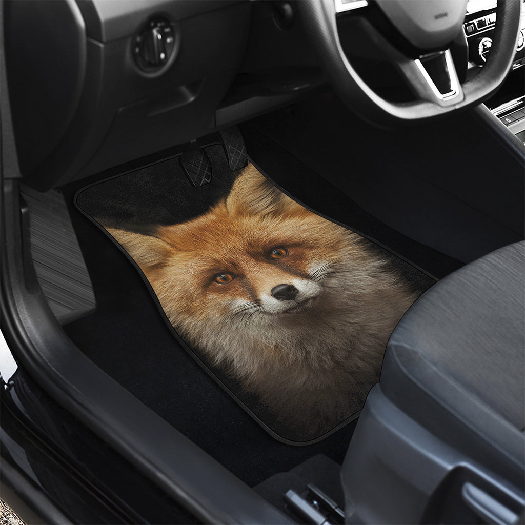 Fox Portrait Print Front and Back Car Floor Mats