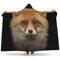Fox Portrait Print Hooded Blanket