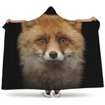 Fox Portrait Print Hooded Blanket