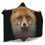 Fox Portrait Print Hooded Blanket