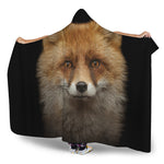 Fox Portrait Print Hooded Blanket