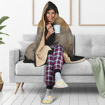 Fox Portrait Print Hooded Blanket