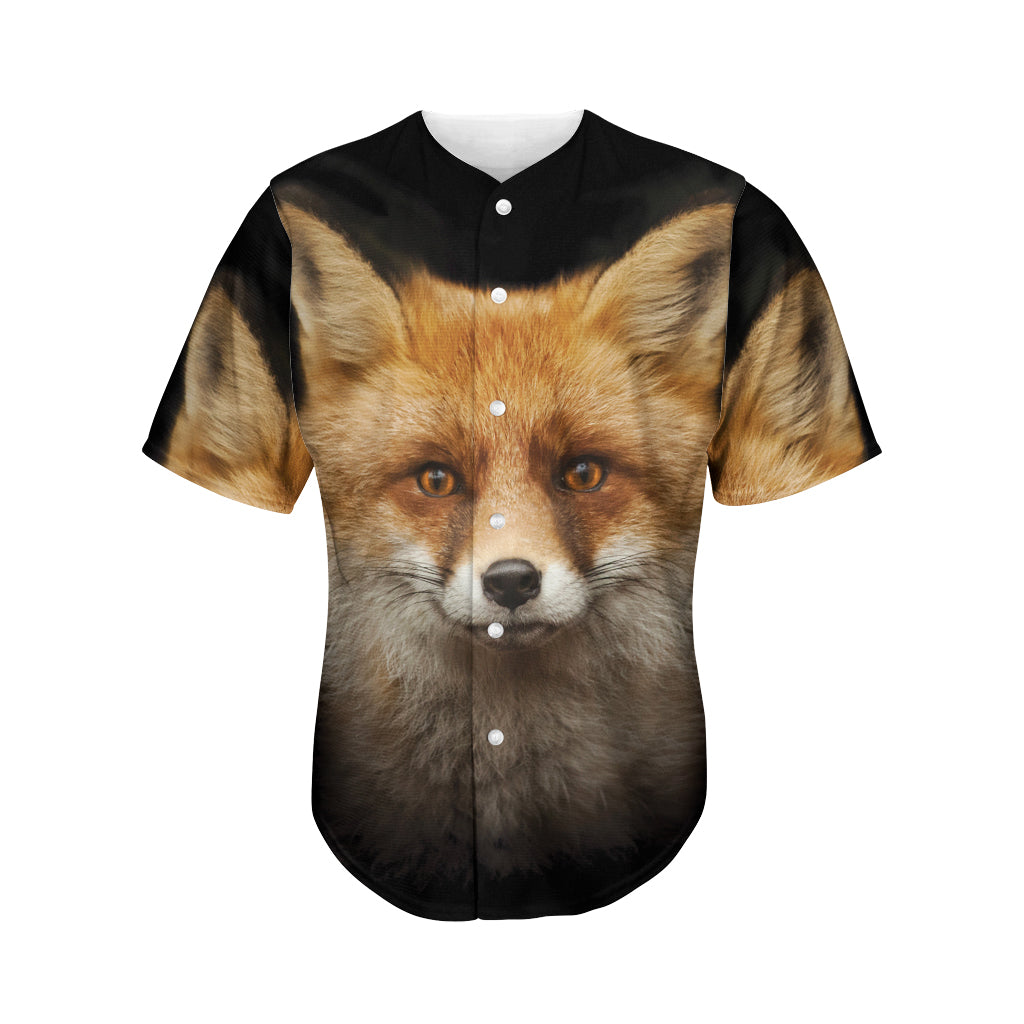 Fox Portrait Print Men's Baseball Jersey