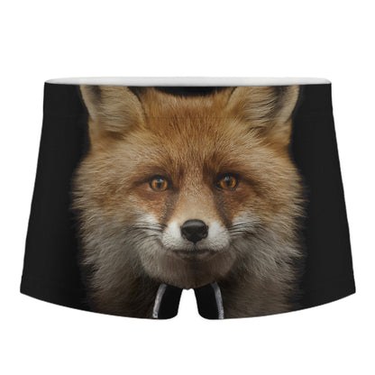 Fox Portrait Print Men's Boxer Briefs