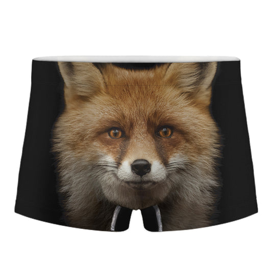 Fox Portrait Print Men's Boxer Briefs