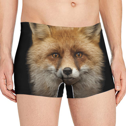Fox Portrait Print Men's Boxer Briefs