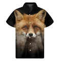 Fox Portrait Print Men's Short Sleeve Shirt