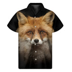 Fox Portrait Print Men's Short Sleeve Shirt
