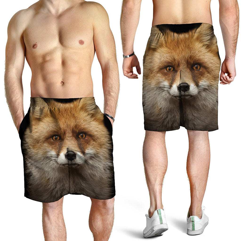 Fox Portrait Print Men's Shorts