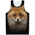 Fox Portrait Print Men's Tank Top