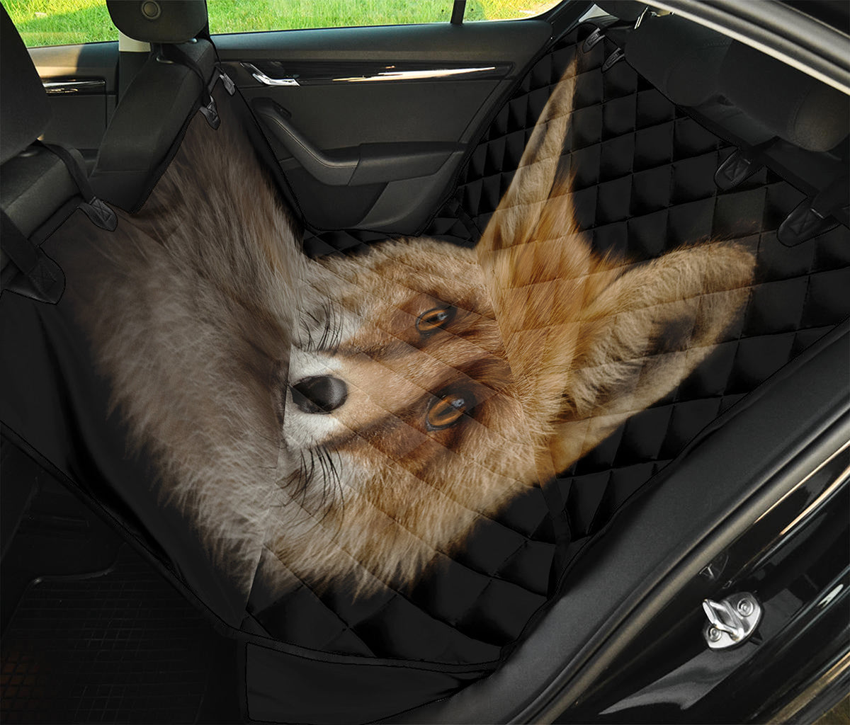 Fox Portrait Print Pet Car Back Seat Cover