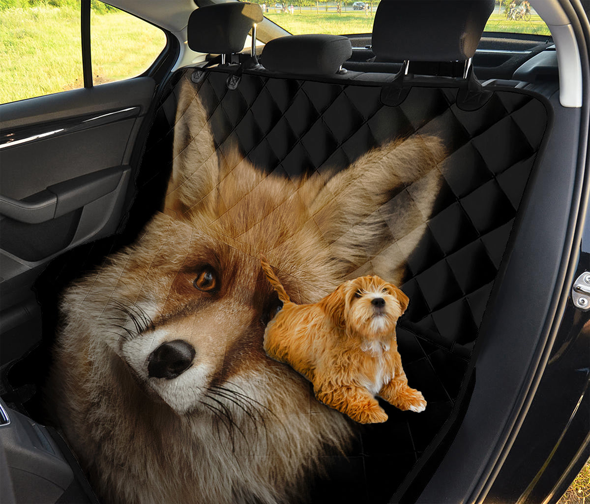Fox Portrait Print Pet Car Back Seat Cover